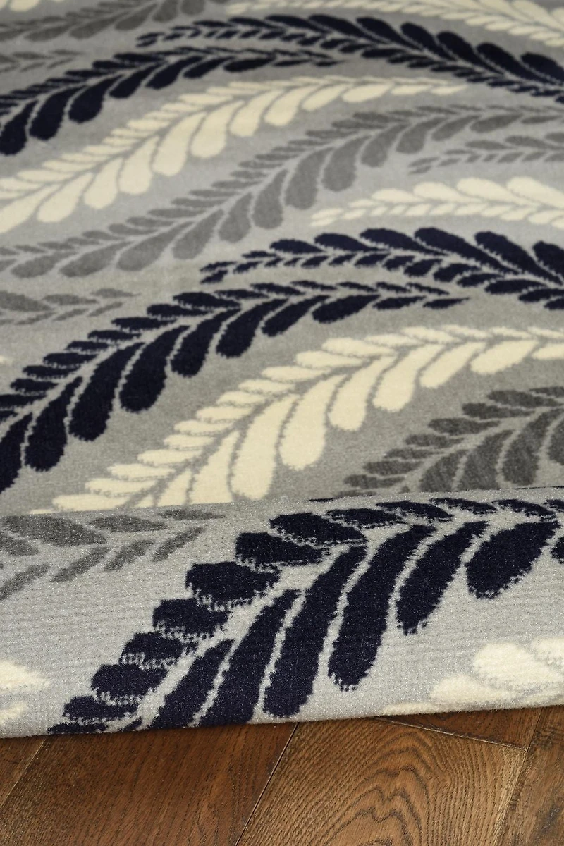 Tapis Capri Bridger gris & bleu de 4 pi 3 po x 7 pi 3 po