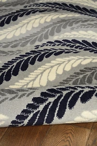 Tapis Capri Bridger gris & bleu de 4 pi 3 po x 7 pi 3 po