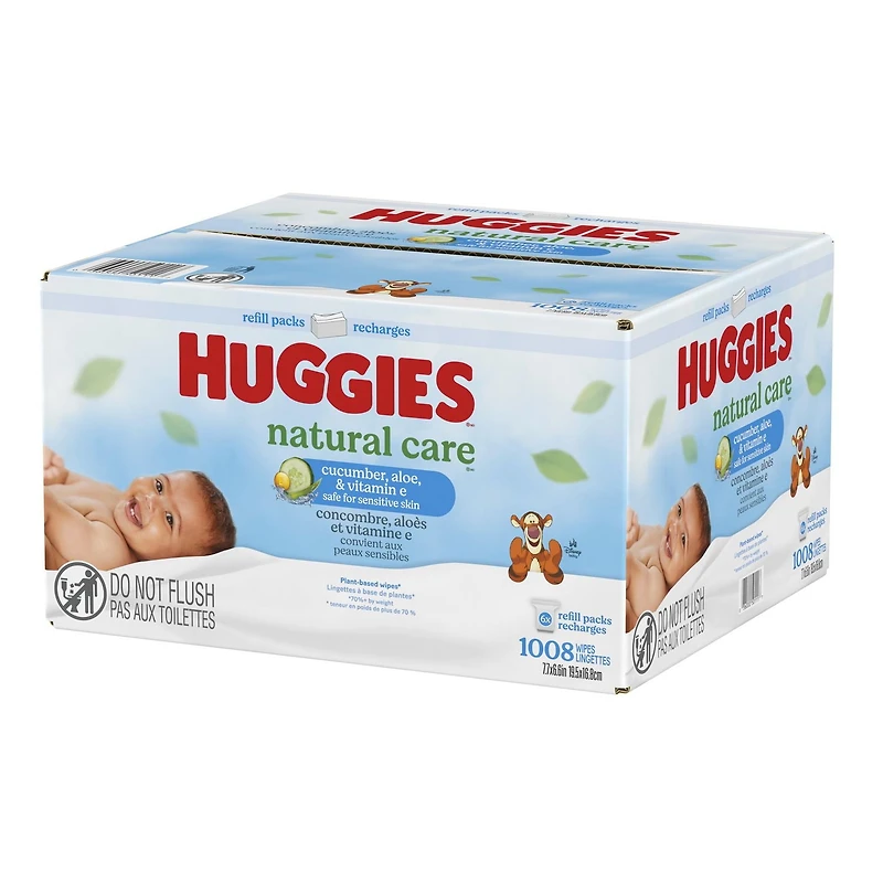 Huggies Natural Care Refreshing Baby Wipes, SCENTED, 6 Refill Packs, 1,008 Wipes, 1008 Wipes
