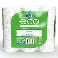 Great Value ECO Paper Towels, 6 jumbo rolls, 105 sheets, 105 sheet adaptable size
