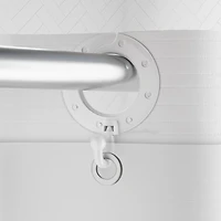 Zenna Home InstaCurtain Fabric Hotel Shower Curtain, White, Shower curtain with hooks