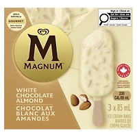 Magnum White Chocolate Almond Ice Cream Bar, 3 x 85 mL
