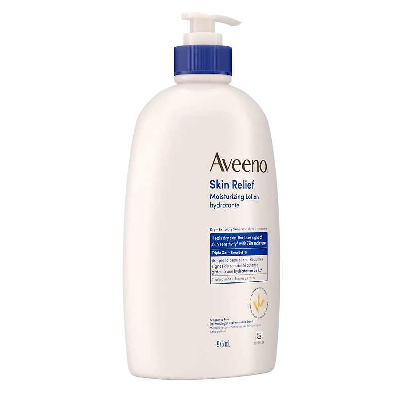Lotion hydratante apaisante Aveeno pour le corps, avec beurre de karité, avoine, diméthicone; hydratant corporel pour la peau sèche, sans parfum