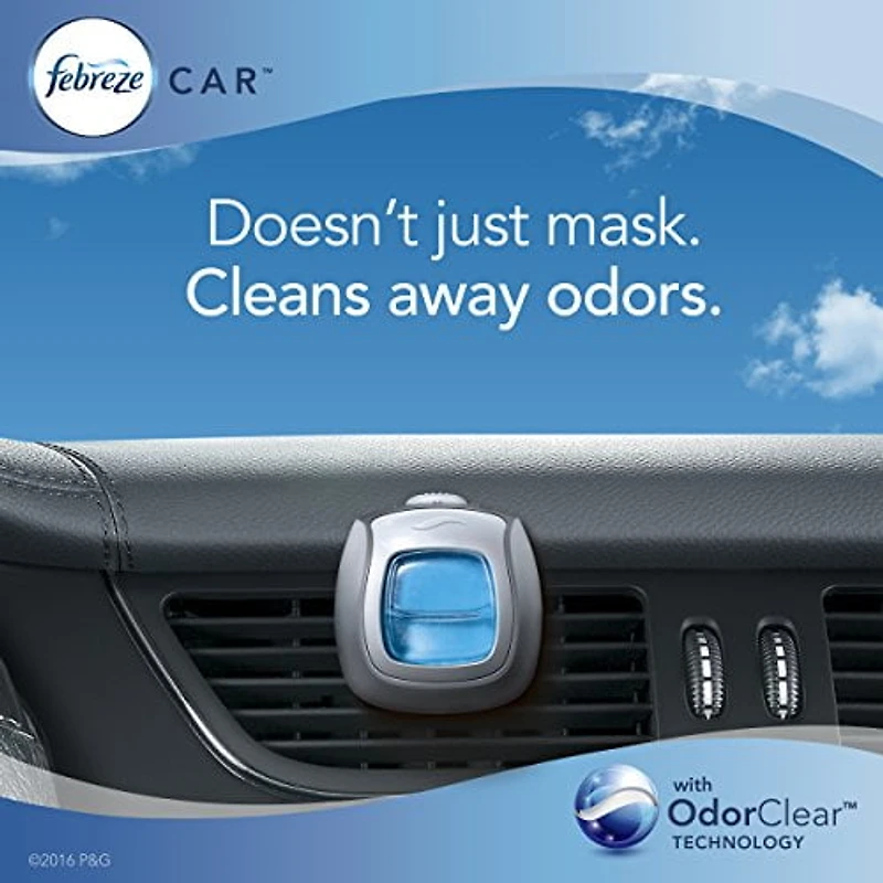 Febreze Car Odor Eliminating Air Freshener, Linen and Sky, 3 Count