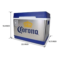 Corona 44-Quart Cruiser Iceless Cooler with Bottle Opener, 12V Travel Fridge, Holds 24 Bottles