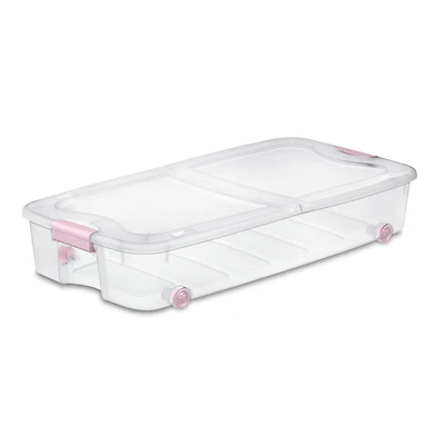 Sterilite 62 Liter Ultra™ Storage Box Mauve Splash