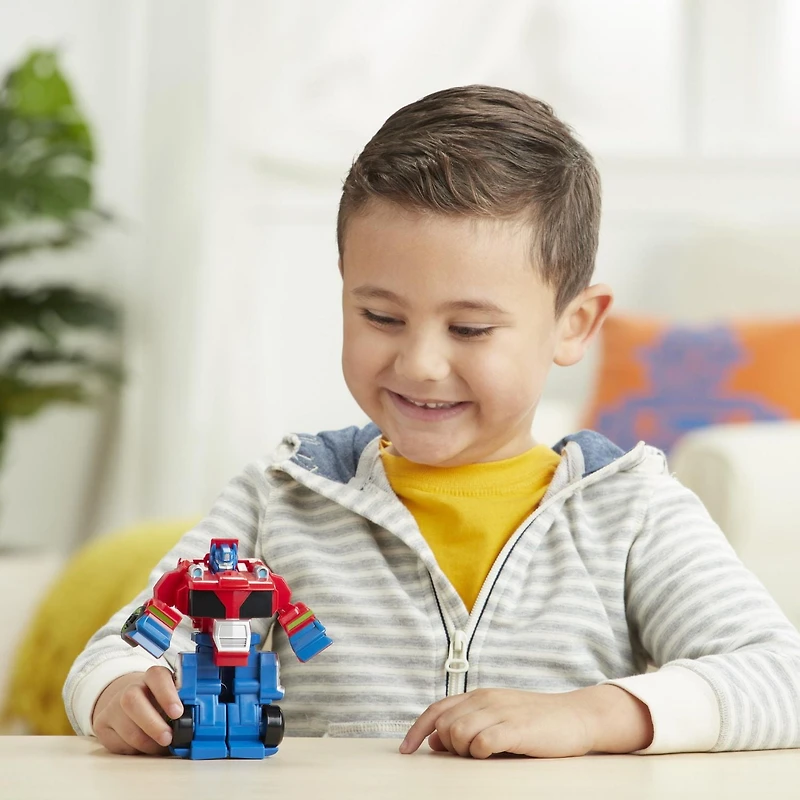 Playskool Heroes Transformers Rescue Bots Academy Optimus Prime Converting Toy, 4.5-Inch Action Figure, Toys for Kids Ages 3 and Up