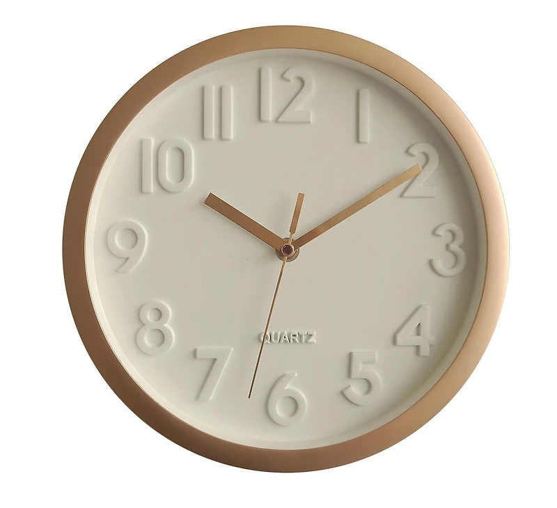 WHITE DIAL PLASTIC WALL CLOCK 10"