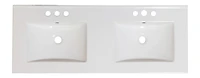 American Imaginations 47.6-in. W Floor Mount White Vanity Set For 3H4-in. Drilling Bianca Carara Top White UM Sink AI-24189