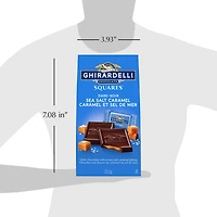 GHIRARDELLI Sea Salt and Caramel Dark Chocolate Squares, 151-Gram Bag, Sea Salt Bag 151g