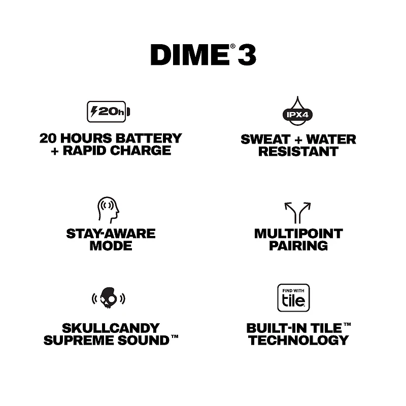 Skullcandy True Wireless Earbuds Dime 3 XT