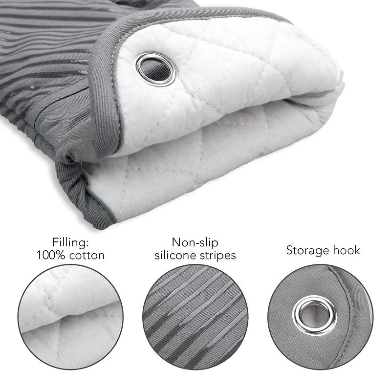 Fabstyles Lot de 2 gants de cuisine en silicone imprimé