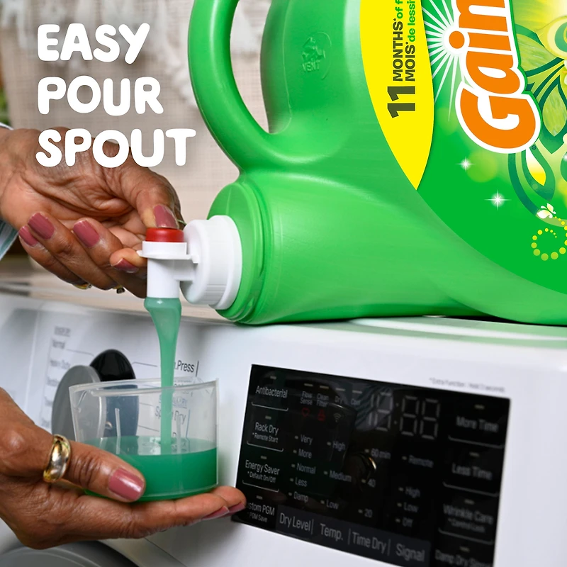 Gain Liquid Laundry Detergent, Original Scent, 5.44 L, 128 loads, Freshness + Odour Fighting, Laundry Detergent Liquid Soap, HE compatible, 5.44L