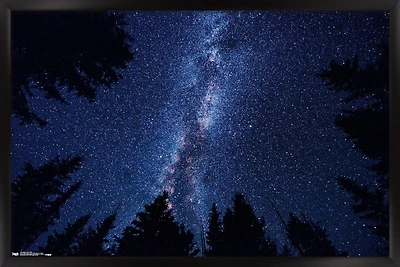 Milky Way At Night Wall Poster, 14.725" x 22.375" Framed