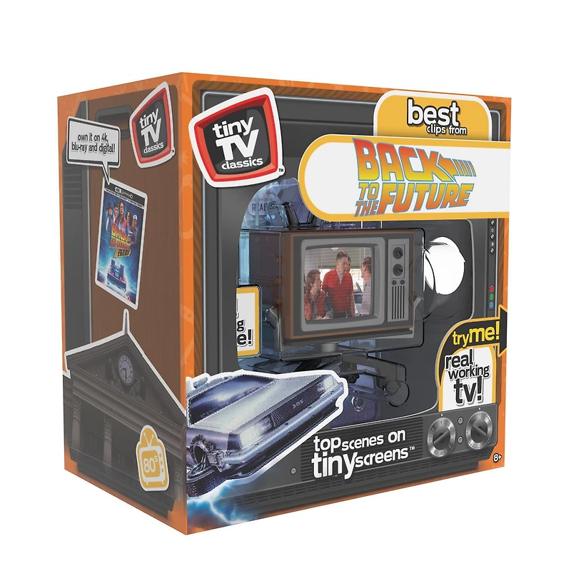 NEW - Tiny TV Classics - Back to the Future Edition- Newest Collectible from Basic Fun - Watch top Back to the Future original movie scenes on a real-working Tiny TV (with working remote)!