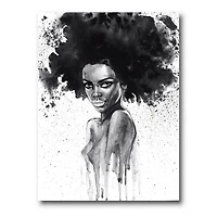Designart Portrait monochrome de femme afro-américaine III Art mural sur toile