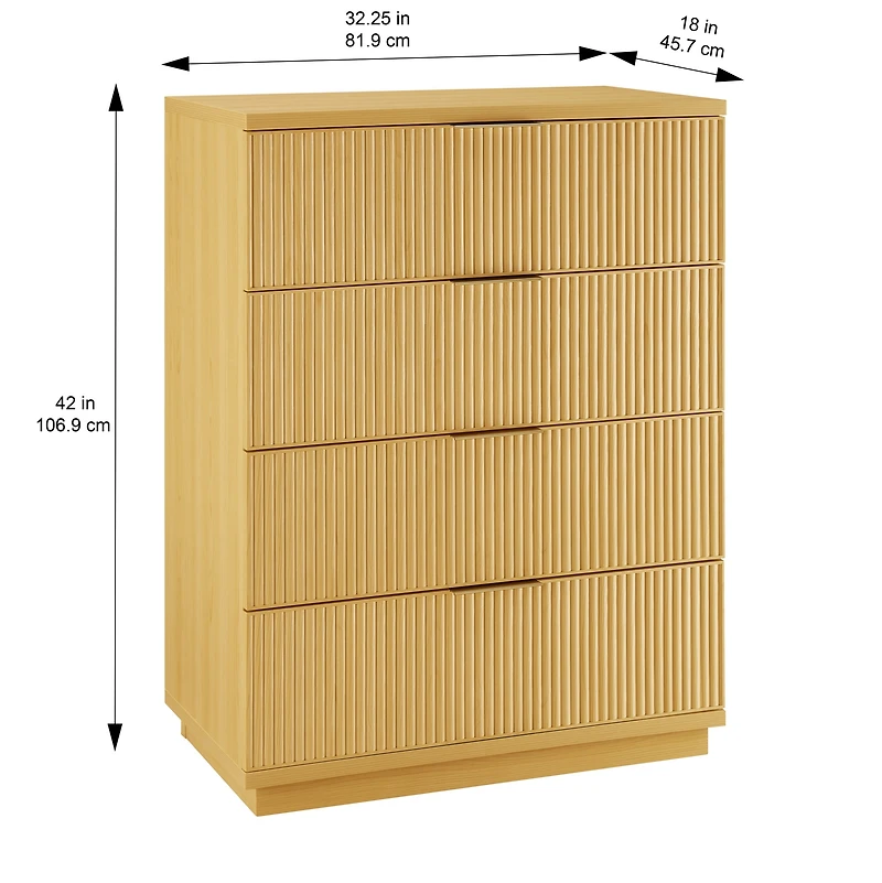 Better Homes & Gardens Lillian Fluted 4-Drawer Dresser