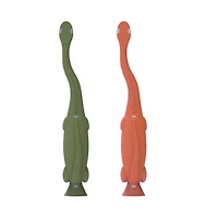 Dr. Brown's Toddler Toothbrush with Soft Bristles - Green and Orange Dinosaur - 2-Pack - 1-4 Years