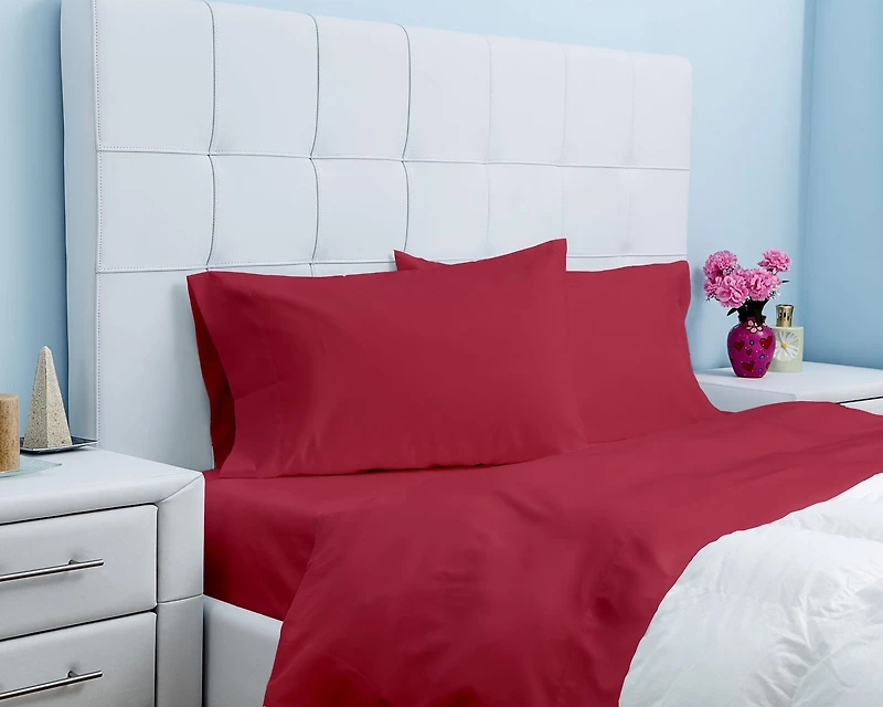 Gouchee Home Microfiber Sheet Set – Twin 3-Piece Bedding Set, Ultra-Soft Microfiber, Wrinkle-Resistant & Breathable Red Bed Sheets