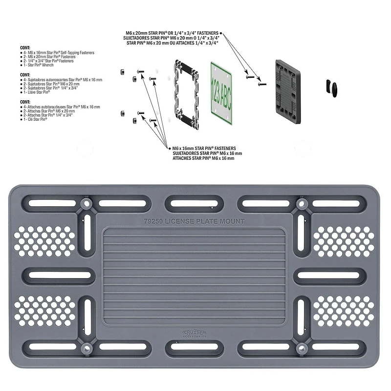 Cruiser Accessories Find My Auto License Plate Mount