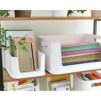 iDesign Coconut Eco BPA-Free Recycled Plastic 16.9" Large Open-Front Storage Bin with Handle - 16.9" x 11.9" x 8"