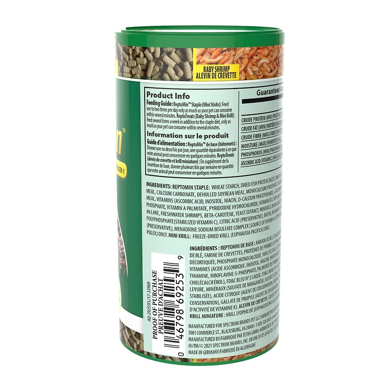 ReptoMin Aquatic Turtle Frog & Newt Food, 44 g