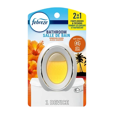 Assainisseur d’air Febreze Salle de bain, combat les odeurs, parfum Aloha hawaïen, 1unité 7.5ML