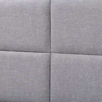 CorLiving Bellevue Adult Twin Upholstered Bed Frame with Wide-Rectangle Tufted Headboard and Slats - No Box Spring Required