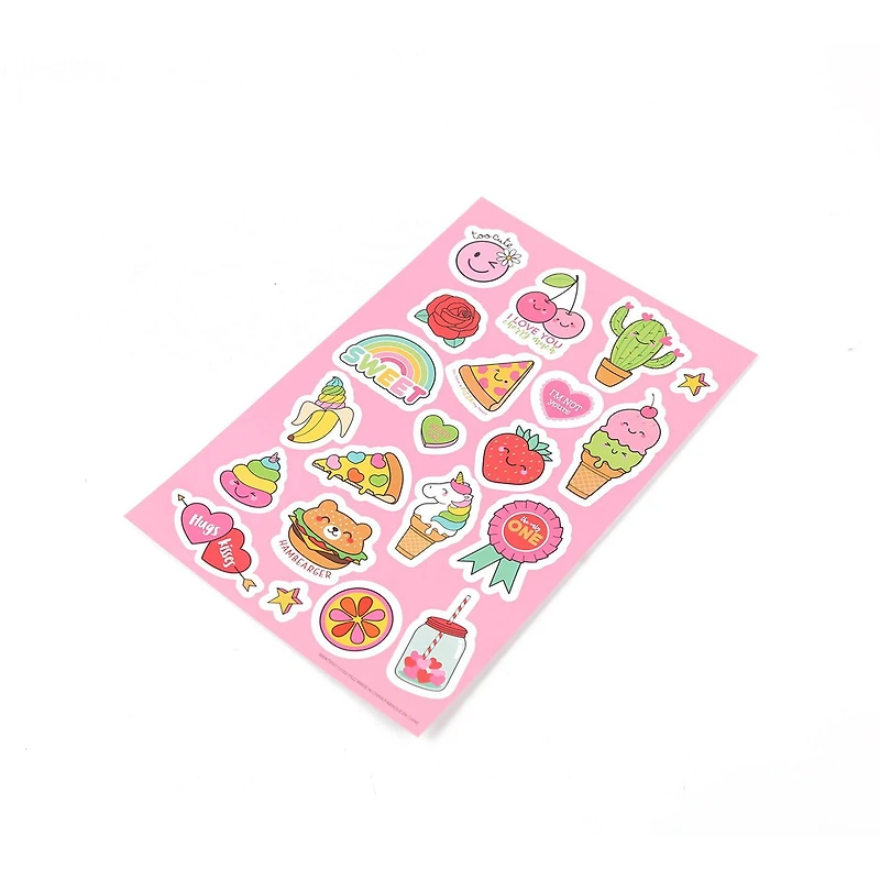AUTOCOLLANTS ROSE CLAIR, 4 feuilles en lot