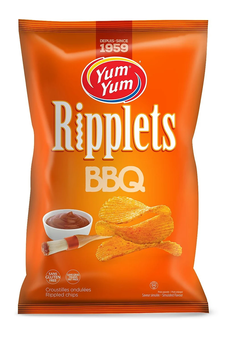Yum Yum Croustilles Ripplets BBQ 200g Yum Yum Croustilles Ripplets BBQ 200g