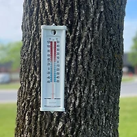 Accutemp thermomètre intérieur ou extérieur, support inclus, lectures de température en °C et °F, Blanc