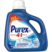 Purex 4 en 1 détergent à lessive liquid concentré, eau froide, 4,43 litres, 110 brassées 4,43 litres, 110 Brassées