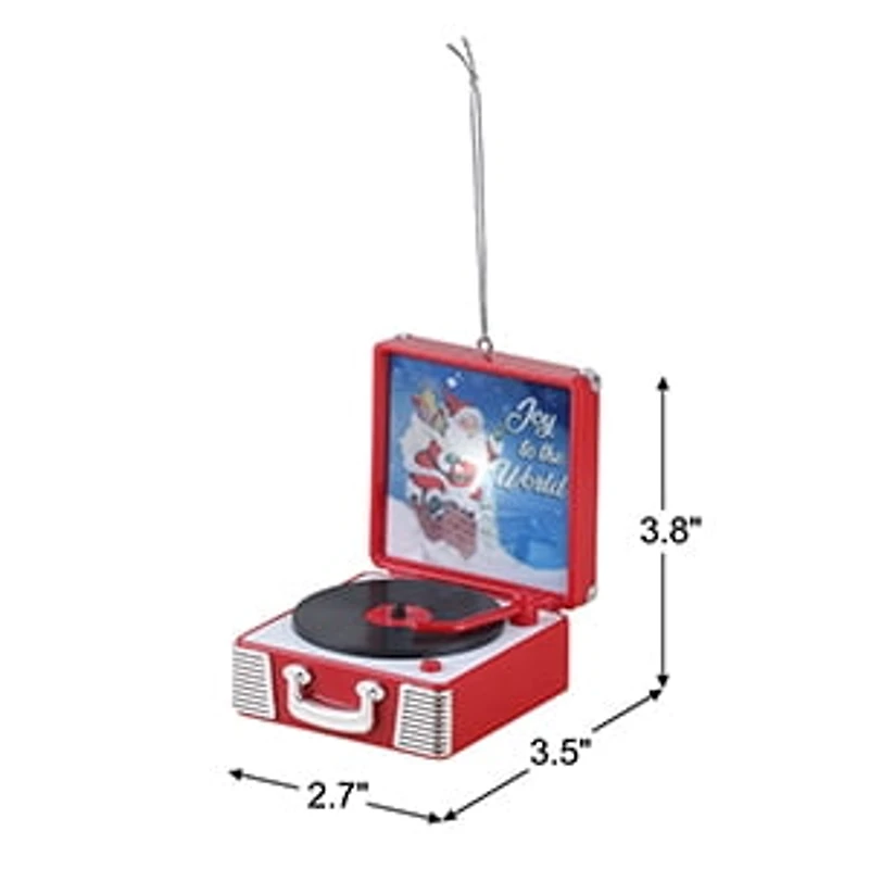 Mr. Christmas Tourne-disque vinyle rétro de 3,8 pouces, rouge