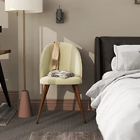 Ensemble de 2 fauteuils d'appoint Homy Casa avec dossier haut et rond, sans accoudoirs, tissu beige