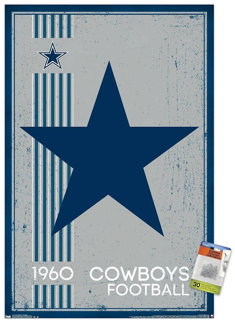 NFL Dallas Cowboys - Retro Logo 14 Wall Poster