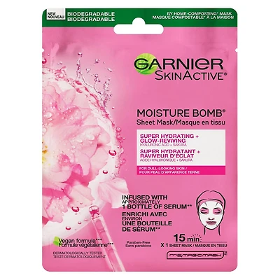 Garnier SkinActive Moisture Bomb Super Hydrating Sheet Mask, With Pomegranate