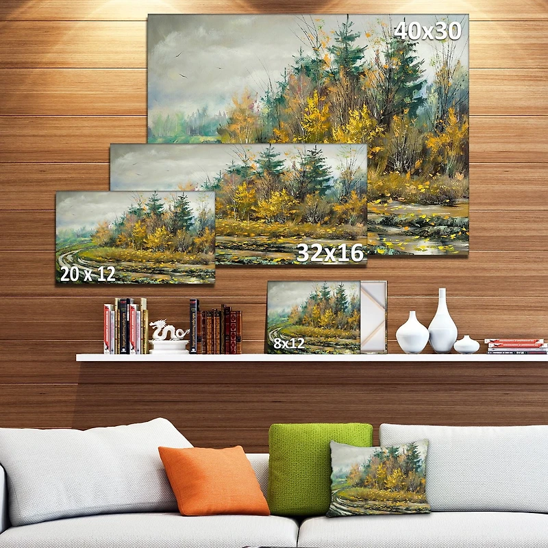 Design Art River on A Decline Canvas Print