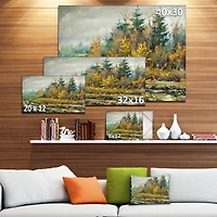 Design Art River on A Decline Canvas Print