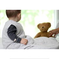 Juddlies Designs - Nouveau-né, Bébé, Tout-petit - Collection Respirez EZE - Sac de nuit en coton - Couverture portable - Fermeture éclair de sécurité à 1 sens - Gris clair moucheté