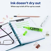 Avery® HI-LITER® Surligneur modèle bureau, Vert fluorescent, Pointe biseautée