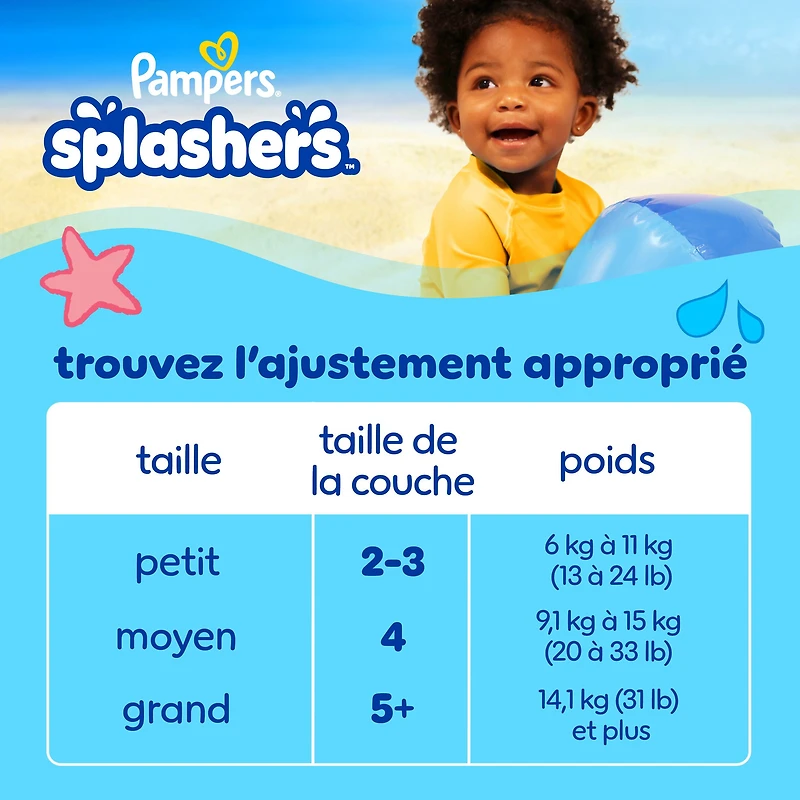 Pampers Splashers Swim Diapers, Size 3-5, Disposable Baby Swim Diapers, 17CT - 20CT