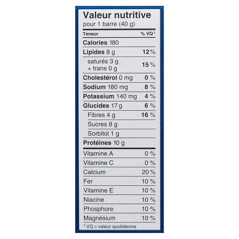 Barres Kellogg's Vector Protéines, Mélange de noix, 160g, 4 barres