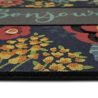 Mainstays Floral Bonjour Polyester Door Mat 18x30