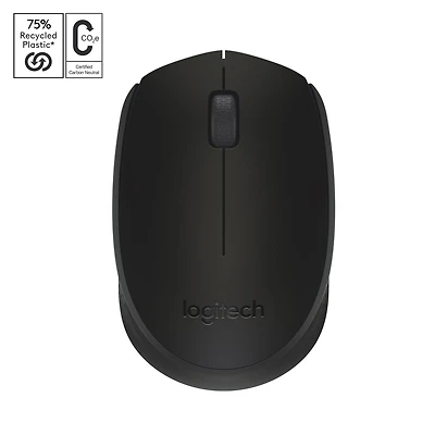 Logitech Souris Sans Fil M170, 2,4 GHz , Avec récepteur USB ultra-discret - Noir Vie de la batterie de 12 mois