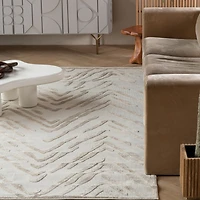 Rug Branch Alfombra Abstract Indoor Outdoor Area Rug, Beige Cream, Modern - Living Room, Bedroom, Dining Room, and Kitchen