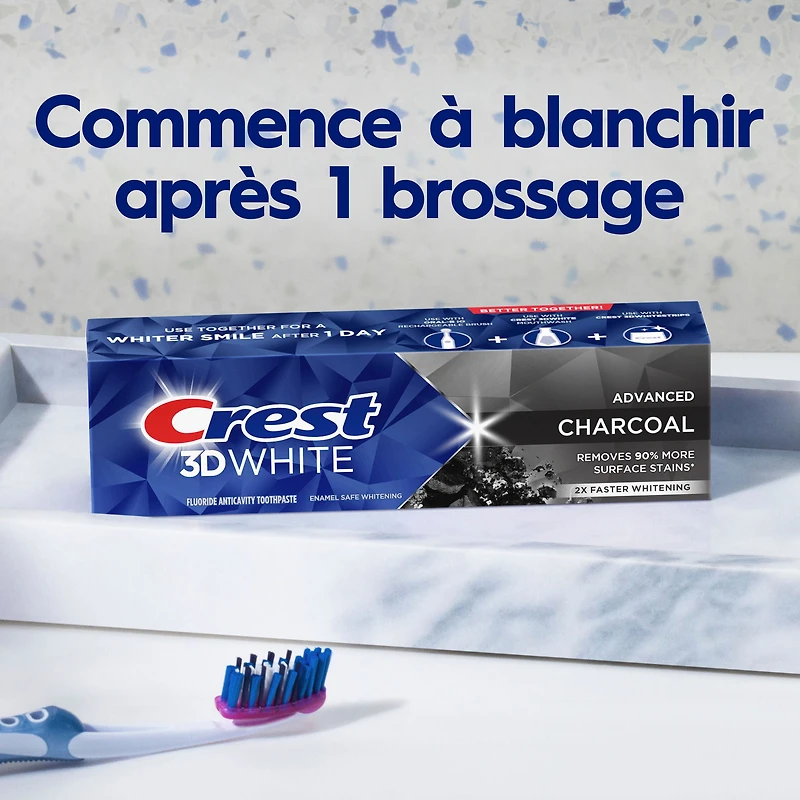 Crest 3D White Advanced Charcoal Whitening Toothpaste, 135 ml