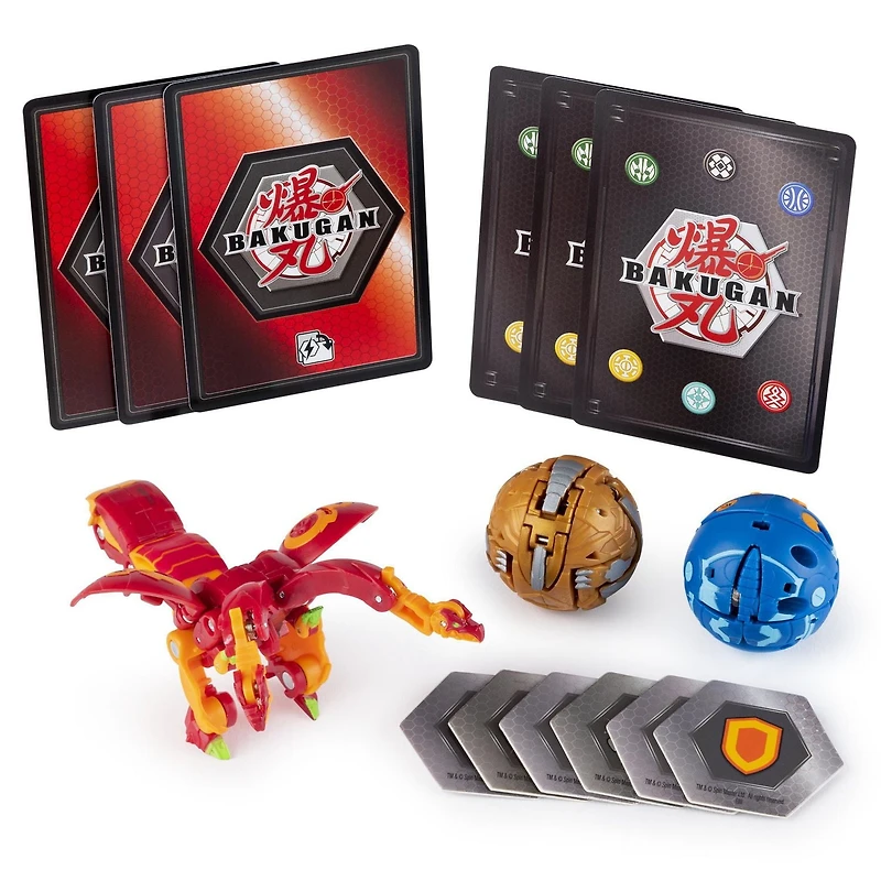 Bakugan Starter Pack 3-Pack, Pyrus Nillious, Collectible Action Figures, for Ages 6 and Up