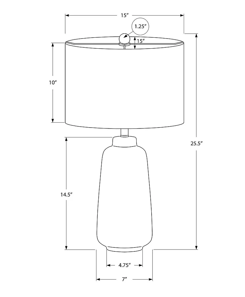 Monarch Specialties  Luminaire, 26"h, Lampe De Table, Crème, Teinte Ivoire / Crème, Moderne