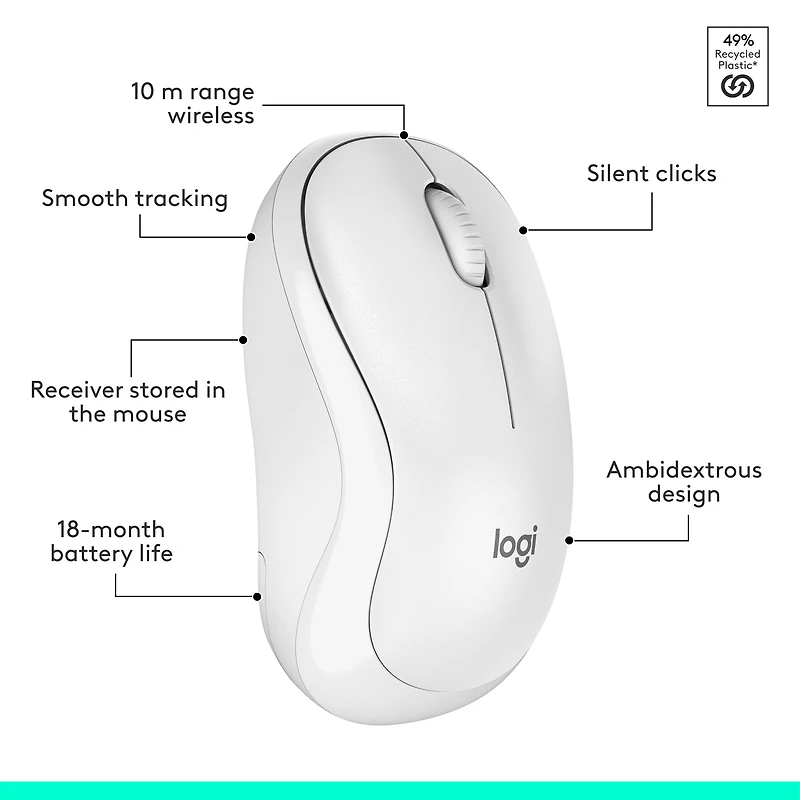Logitech MK295 Silent Wireless Keyboard and Mouse Combo - Off-White