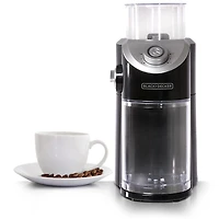 Broyeur à café Burr Mill de Black + Decker en argent et noir Moulin à café réglable